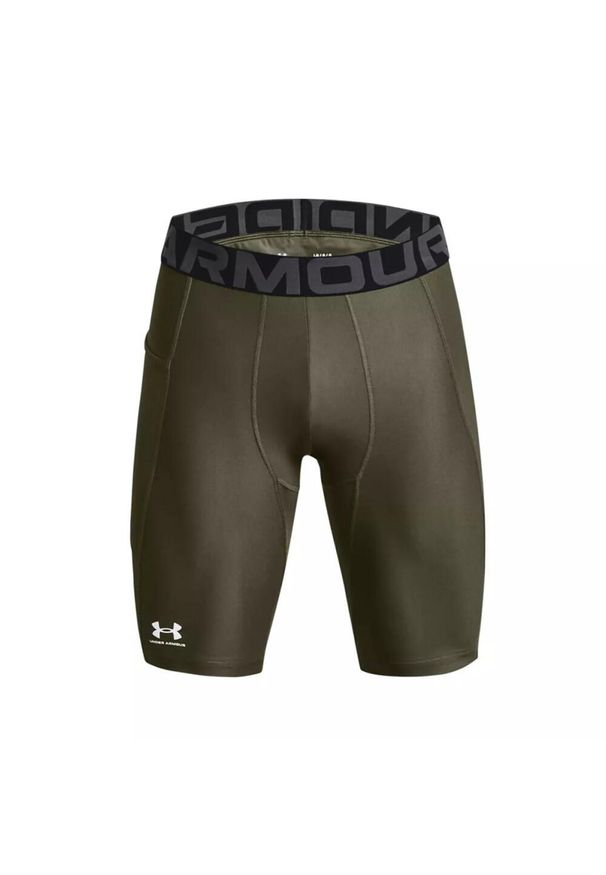 Długie szorty z kieszeniami Under Armour HeatGear. Kolor: zielony, biały, wielokolorowy. Długość: długie. Sport: bieganie, fitness