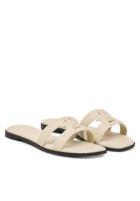 TOMMY HILFIGER - Tommy Hilfiger Klapki FW0FW08671 Écru. Materiał: skóra #5