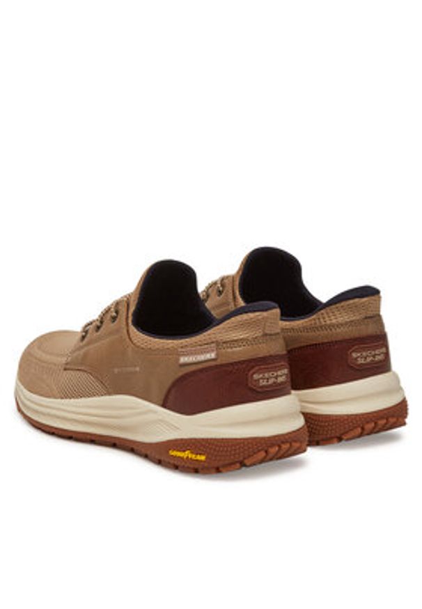 skechers - Skechers Sneakersy Meroe-Alden 205467/TPE Beżowy. Kolor: beżowy. Materiał: materiał