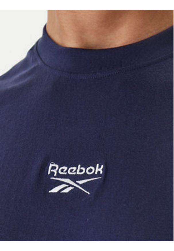 Reebok T-Shirt Branagan RK25561CCM Granatowy Regular Fit. Kolor: niebieski. Materiał: bawełna