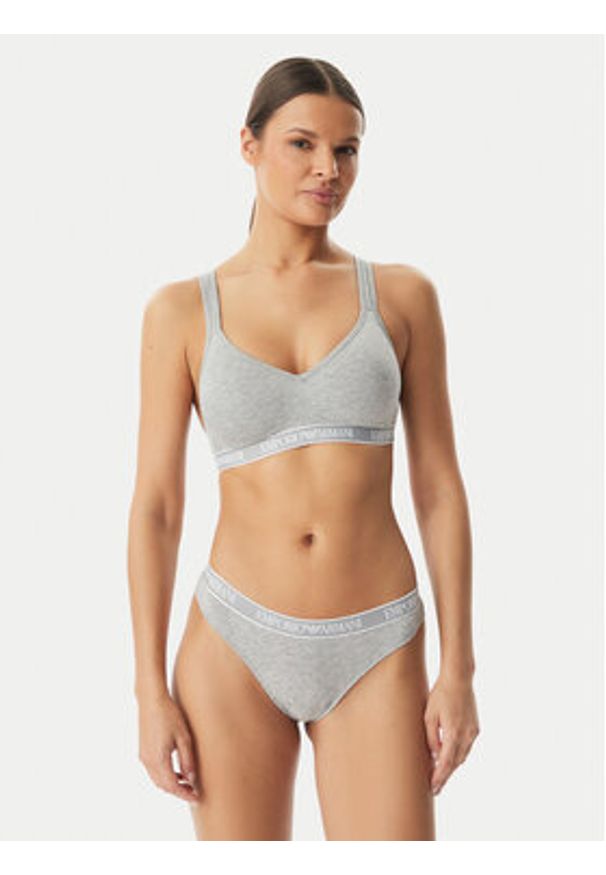 Emporio Armani Underwear Biustonosz sportowy EW000447 AF19026 O8002 Szary. Kolor: szary. Materiał: bawełna