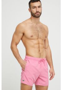 Lacoste szorty kąpielowe kolor różowy MH6270-528. Kolor: różowy. Materiał: tkanina #3