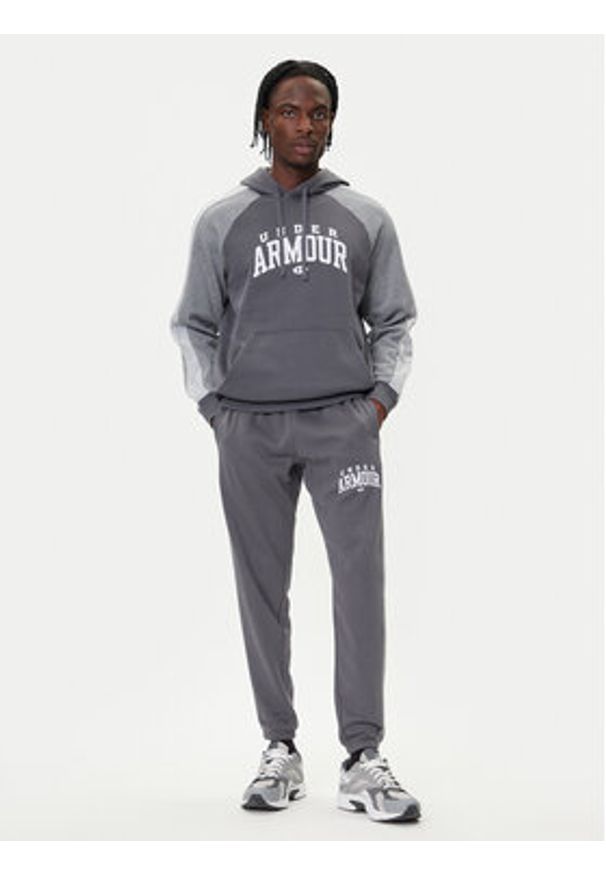 Under Armour Bluza Ua Rival Fleece Colorblock 6003958 Szary Loose Fit. Kolor: szary. Materiał: bawełna