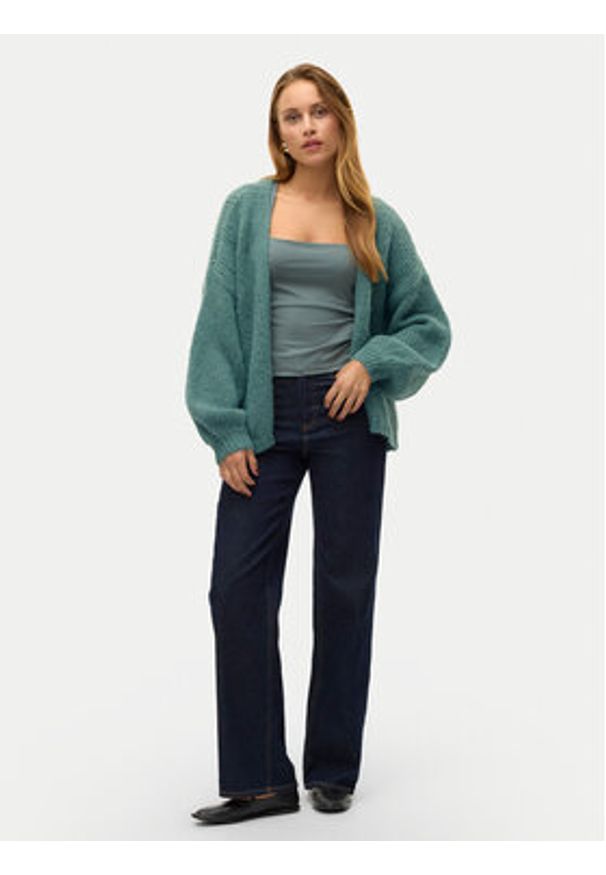 Vero Moda Kardigan Maybe 10273101 Zielony Oversize. Kolor: zielony. Materiał: syntetyk
