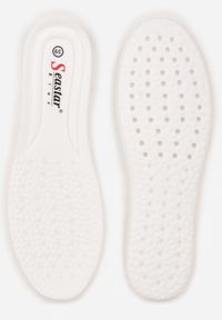 Born2be - Białe Sneakersy na Grubej Podeszwie z Tłoczeniem i Ozdobnymi Paskami Ralis. Okazja: na co dzień. Zapięcie: pasek. Kolor: biały. Materiał: jeans, dresówka #4