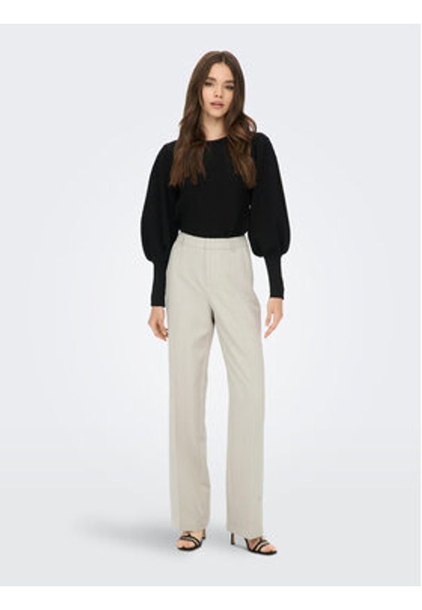 only - ONLY Spodnie materiałowe Berry 15258191 Beżowy Wide Leg. Kolor: beżowy. Materiał: syntetyk