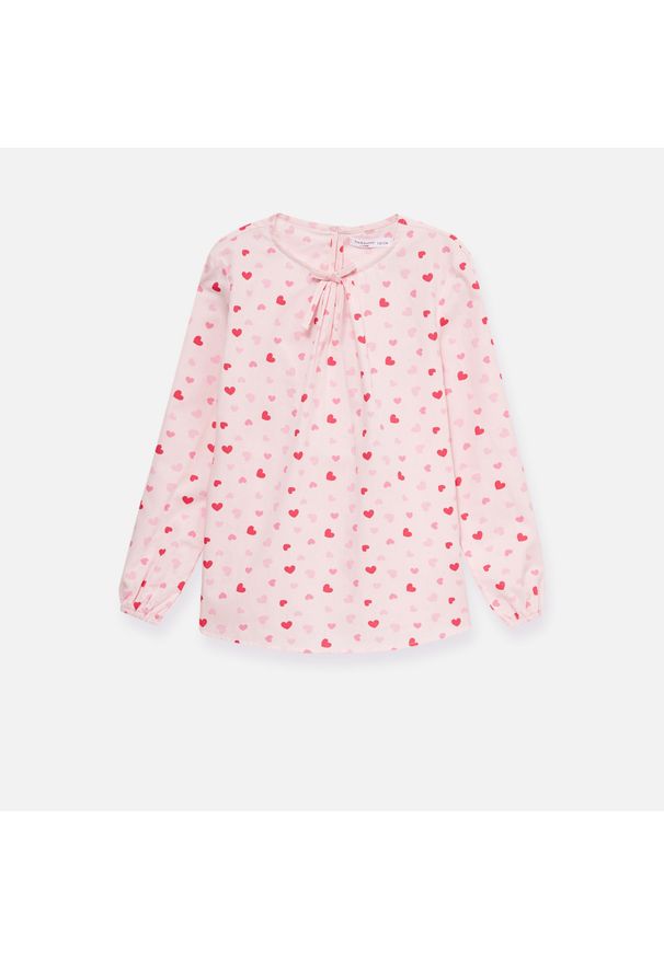 Sinsay - Elegancka bluzka w serduszka - Różowy. Kolor: różowy. Styl: elegancki