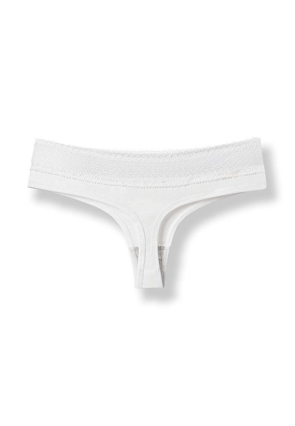 Intica - Figi damskie z koronkowym klinem na co dzień i specjalne okazje Douwina. Kolor: biały. Materiał: koronka