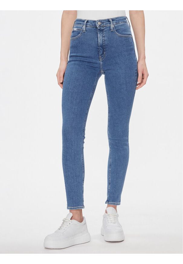 Calvin Klein Jeans Jeansy High Rise Skinny J20J223311 Niebieski Skinny Fit. Kolor: niebieski