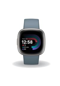 Zegarek sportowy Fitbit by Google Versa 4 niebiesko-platynowy. Rodzaj zegarka: smartwatch. Kolor: niebieski, wielokolorowy, szary. Styl: sportowy