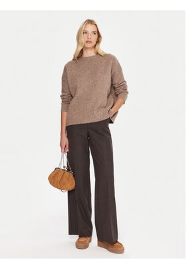 Weekend Max Mara Sweter Sibari 2525366152 Brązowy Relaxed Fit. Kolor: brązowy. Materiał: wełna