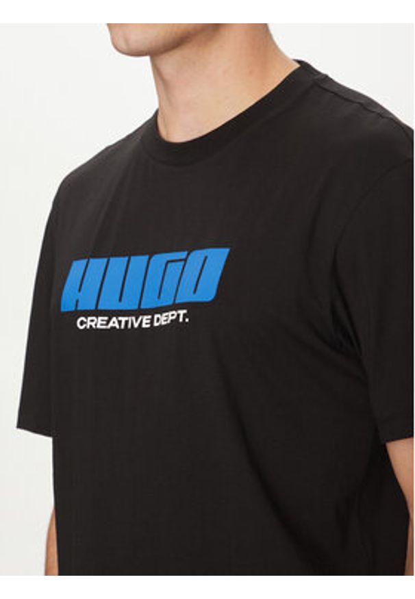 Hugo - HUGO T-Shirt Newromi 50542934 Czarny Regular Fit. Kolor: czarny. Materiał: bawełna