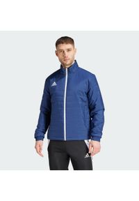 Adidas - Entrada Light Jacket. Kolor: wielokolorowy, biały, niebieski. Materiał: materiał. Sport: piłka nożna