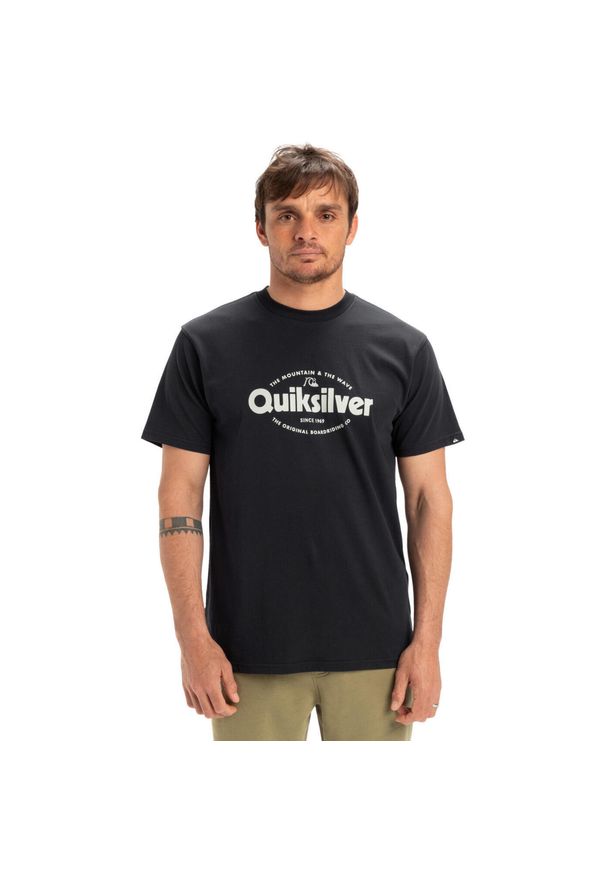 Quiksilver - Koszulka z krótkim rękawem dla Mężczyzn EV SHAPE ALL DAY. Kolor: niebieski. Materiał: materiał, bawełna. Długość rękawa: krótki rękaw. Długość: krótkie. Wzór: nadruk