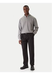 Calvin Klein Sweter LV040BM356 Szary Regular Fit. Kolor: szary. Materiał: bawełna #5