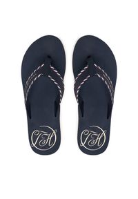 TOMMY HILFIGER - Tommy Hilfiger Japonki Webbing Beach Sandal FW0FW09038 Granatowy. Kolor: niebieski. Materiał: materiał #1