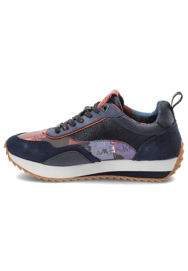 Granatowe Sneakersy Anekke Wygodne Buty Damskie. Kolor: niebieski. Materiał: skóra ekologiczna, materiał. Szerokość cholewki: normalna. Styl: sportowy