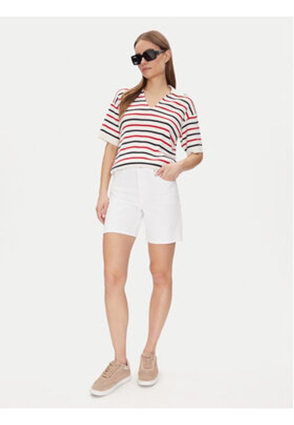 TOMMY HILFIGER - Tommy Hilfiger Sweter Mini Stp Co Open Polo Ss Swt WW0WW45400 Kolorowy Regular Fit. Typ kołnierza: polo. Materiał: bawełna. Wzór: kolorowy