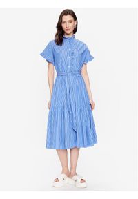 Lauren Ralph Lauren Sukienka koszulowa 250889362001 Niebieski Regular Fit. Kolor: niebieski. Materiał: bawełna. Typ sukienki: koszulowe #1