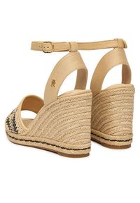 TOMMY HILFIGER - Tommy Hilfiger Espadryle High Wedge Espad FW0FW09471 Beżowy jasny. Kolor: beżowy. Materiał: syntetyk #2
