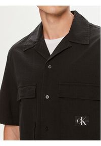 Calvin Klein Jeans Koszula Seersucker J30J325175 Czarny Relaxed Fit. Kolor: czarny. Materiał: bawełna