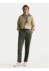 Polo Ralph Lauren Koszula 710968915003 Beżowy Slim Fit. Typ kołnierza: polo. Kolor: beżowy. Materiał: len #3