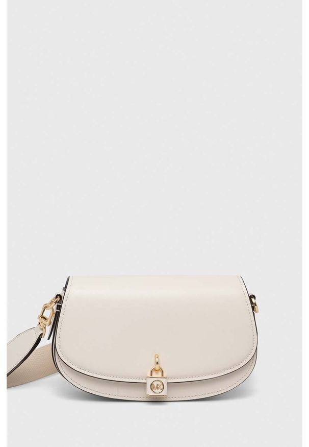 MICHAEL Michael Kors torebka skórzana kolor beżowy. Kolor: beżowy. Materiał: skórzane
