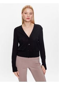 Calvin Klein Kardigan K20K205778 Czarny Slim Fit. Kolor: czarny. Materiał: wełna #1
