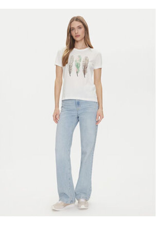 JDY T-Shirt Michigan 15311702 Biały Regular Fit. Kolor: biały. Materiał: bawełna