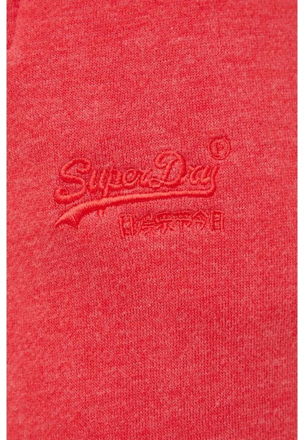 Superdry spodnie dresowe męskie kolor czerwony melanżowe. Kolor: czerwony. Materiał: dresówka. Wzór: melanż