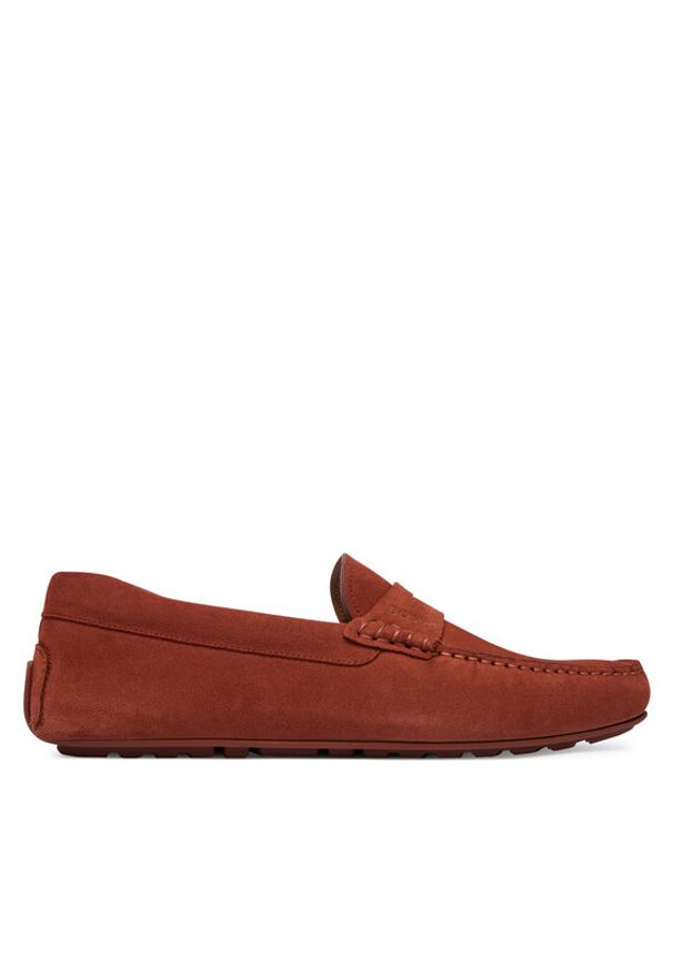 BOSS Mokasyny Noel 50541750 Czerwony jasny. Kolor: czerwony. Materiał: skóra, zamsz