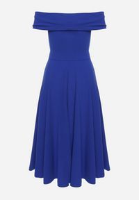 Born2be - Niebieska Rozkloszowana Sukienka Typu Hiszpanka Olorea. Okazja: na co dzień. Typ kołnierza: dekolt hiszpanka. Kolor: niebieski. Materiał: materiał. Długość rękawa: krótki rękaw. Typ sukienki: proste. Styl: casual #4