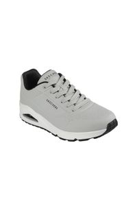 skechers - Buty na co dzień męskie SKECHERS UNO STAND ON AIR eko skóra. Okazja: na co dzień. Kolor: szary. Materiał: skóra