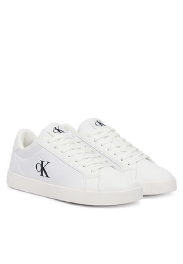 Calvin Klein Sneakersy 3 Cupsole Laceup Pu Mg YW0YW01781 Biały. Kolor: biały. Materiał: skóra