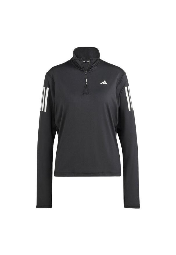 Adidas - Kurtka Own the Run Half-Zip. Kolor: czarny. Materiał: materiał. Sport: bieganie
