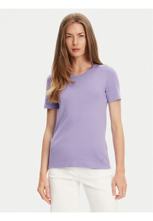 United Colors of Benetton - United Colors Of Benetton T-Shirt 3GA2E16A0 Fioletowy Regular Fit. Kolor: fioletowy. Materiał: bawełna