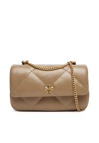 Tory Burch Torebka Mini Kira Diamond 154710 Beżowy. Kolor: beżowy. Materiał: skórzane