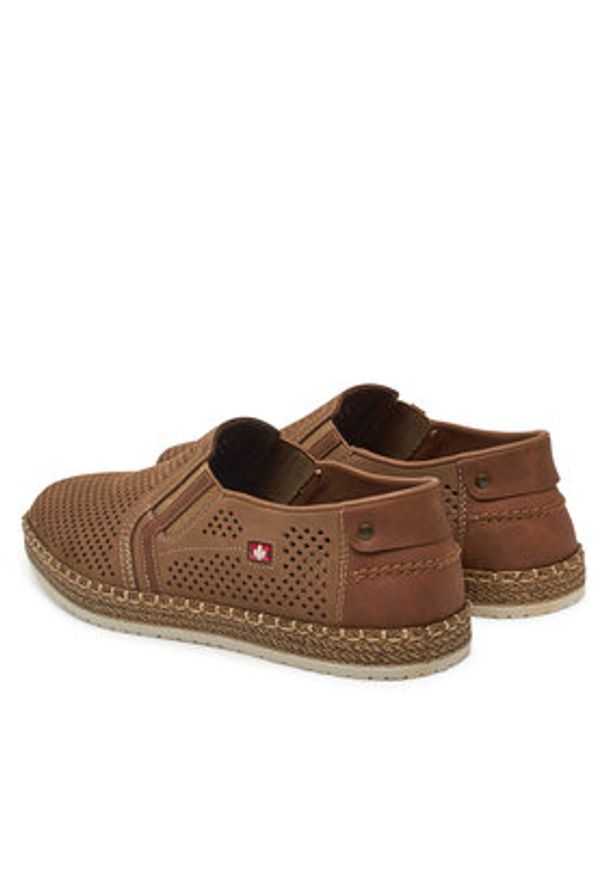 Rieker Espadryle B5297-64 Brązowy. Kolor: brązowy. Materiał: skóra
