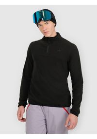 4f - 4F Bielizna termiczna polarowa (góra) męska - czarna M. Typ kołnierza: kołnierzyk stójkowy. Kolor: czarny. Materiał: polar. Sezon: zima. Sport: turystyka piesza #1