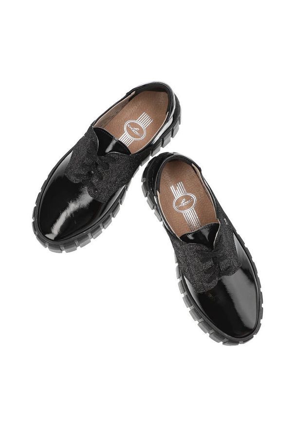 Czarne Sneakersy Lemar Codzienne Buty Damskie. Okazja: na co dzień. Zapięcie: sznurówki. Kolor: czarny. Materiał: materiał, skóra. Szerokość cholewki: normalna