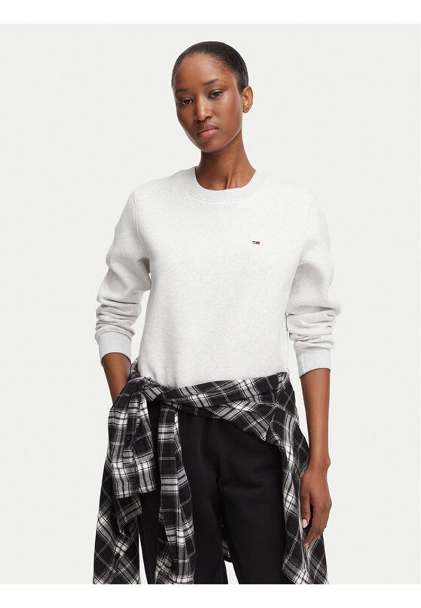 Tommy Jeans Bluza Flag DW0DW19959 Szary jasny Regular Fit. Kolor: szary. Materiał: bawełna