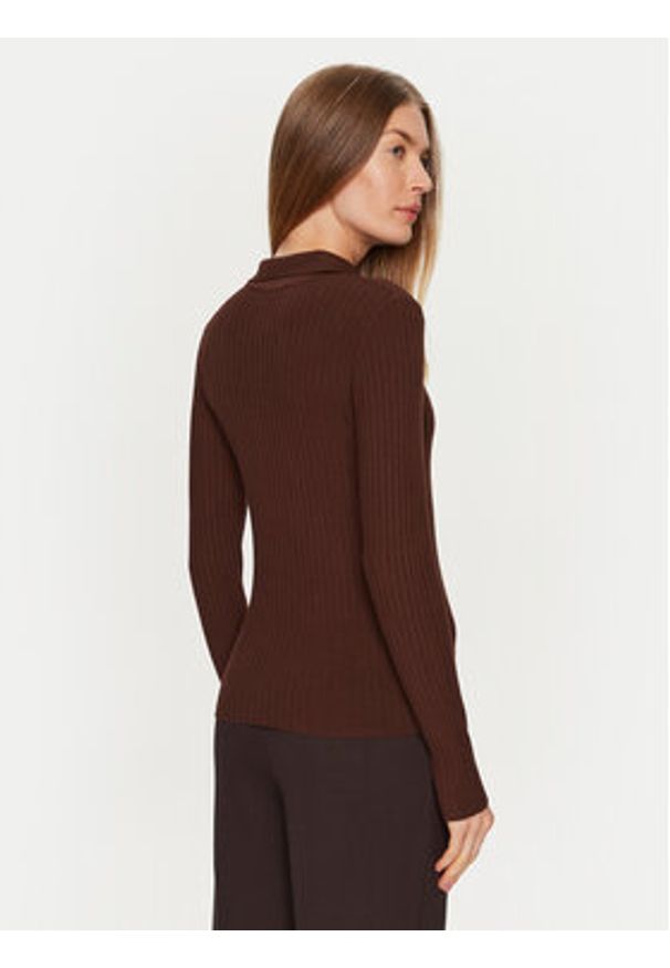 ViCOLO Sweter 22095S Brązowy Slim Fit. Kolor: brązowy. Materiał: syntetyk