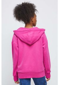 medicine - Medicine bluza damska kolor różowy z kapturem gładka. Typ kołnierza: kaptur. Kolor: różowy. Materiał: dzianina. Wzór: gładki #4