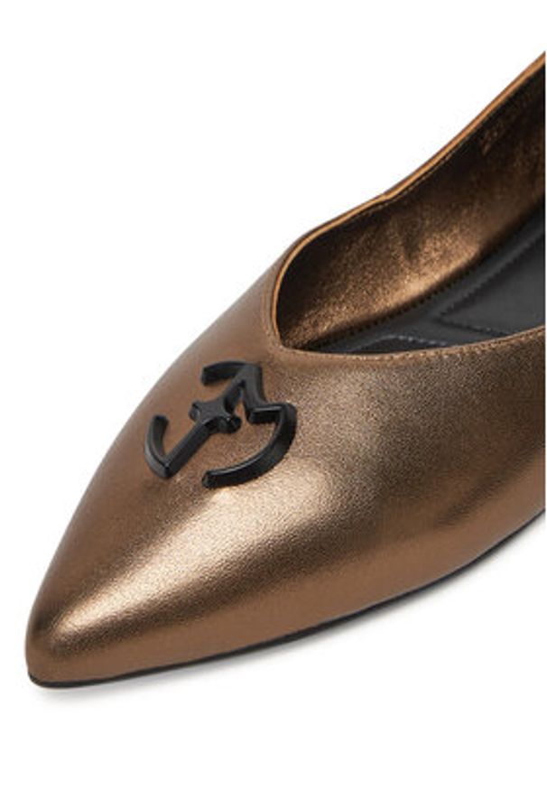 Eva Minge Baleriny LEILA-SLT14086-1 Złoty. Kolor: złoty. Materiał: skóra