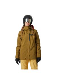 Damska kurtka narciarska Helly Hansen Powshot. Kolor: brązowy. Sezon: zima. Sport: narciarstwo #1