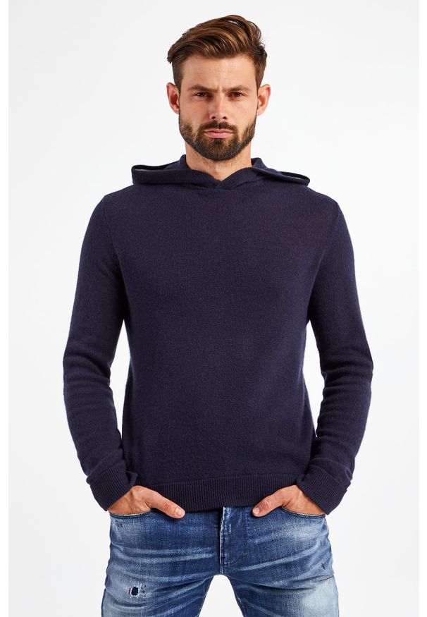 Emporio Armani - SWETER EMPORIO ARMANI. Typ kołnierza: kaptur. Wzór: haft