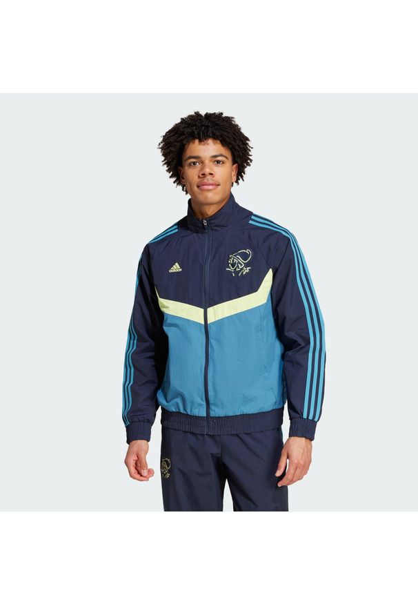 Adidas - Bluza dresowa Ajax Amsterdam Seasonal. Kolor: niebieski. Materiał: dresówka