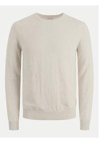 Jack & Jones - Jack&Jones Sweter Emil 12208364 Beżowy Regular Fit. Kolor: beżowy. Materiał: bawełna #5