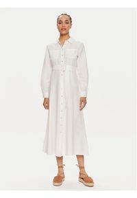 only - ONLY Sukienka koszulowa Callie 15318799 Biały Regular Fit. Kolor: biały. Materiał: wiskoza, bawełna. Typ sukienki: koszulowe