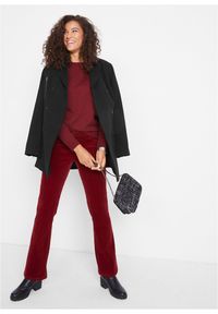 bonprix - Spodnie sztruksowe ze stretchem o kroju bootcut. Kolor: czerwony. Materiał: sztruks #3